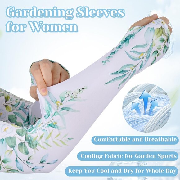 Gardening Sleeves for Women Sun Protection Cooling Arm Cooling Sleeves for Garde - Picture 4 of 7